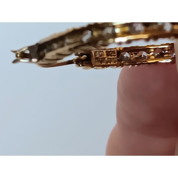 Vermeil ADI 925 Sterling Silver Cubic Zirconia Inside Out Hoop Earrings 1.25 in - Picture 13 of 16